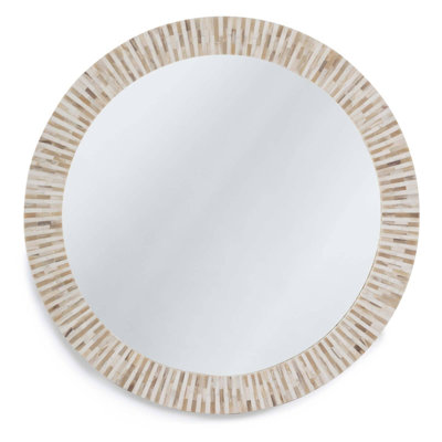 Round Bone Framed Mirror