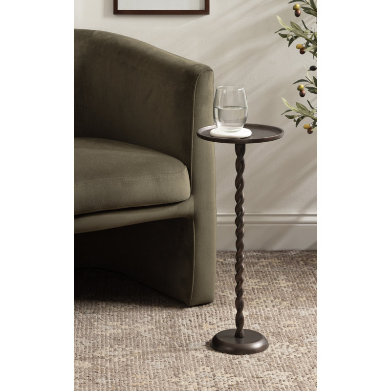 Table à boissons ronde en métal avec base en spirale Ropa, Brun