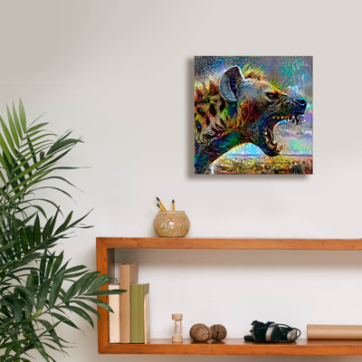  'Hyena' by Pedro Gavidia Canvas Wall Art, 12" x 12"