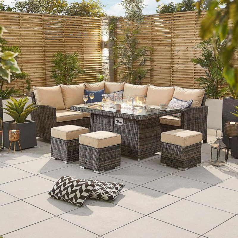 Anbal 8 - Person Seating Group with Cushions, Brown
