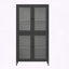 Vitrine de rangement classique en métal avec verre à gaufres-485059587