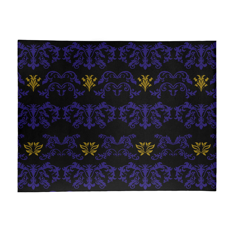 Damask Indoor Rug, Rectangle 4' x 6'