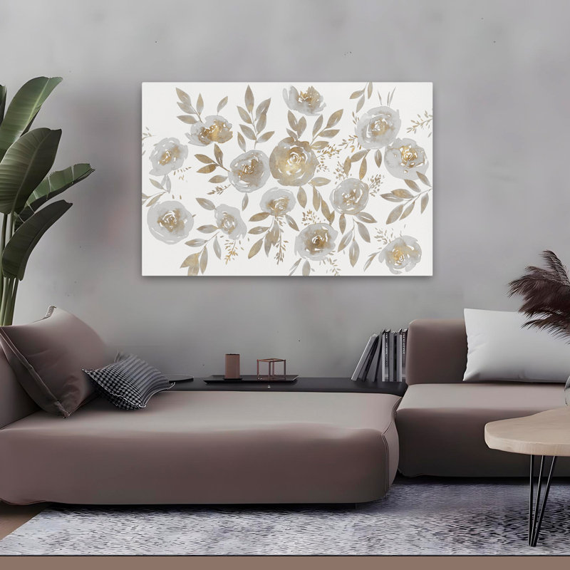Plantes, fleurs, abstrait, art mural harmonieux, H 32 po x l 48 po