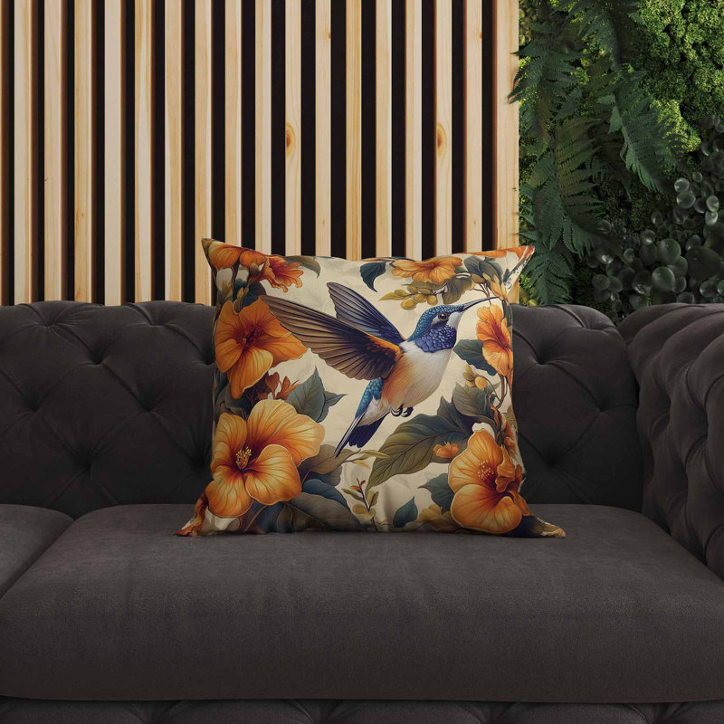 Jardin de motifs intérieur / extérieur 16 x 16, Square 16", Orange/bleu
