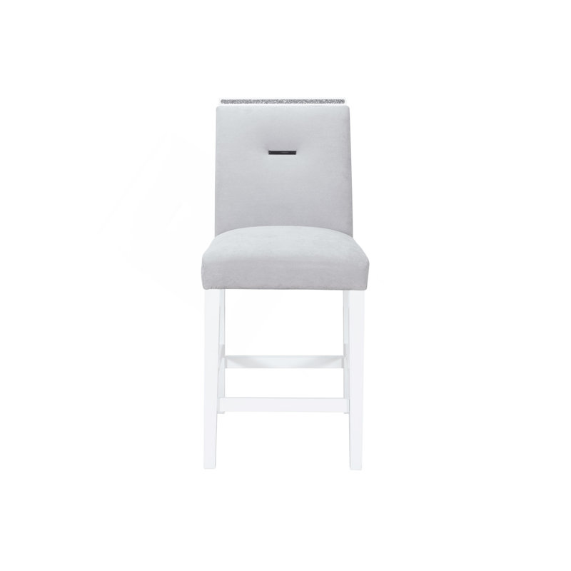 ARIYA BAR STOOLS (KIT OF 2), Gray Seat/White Frame, 2