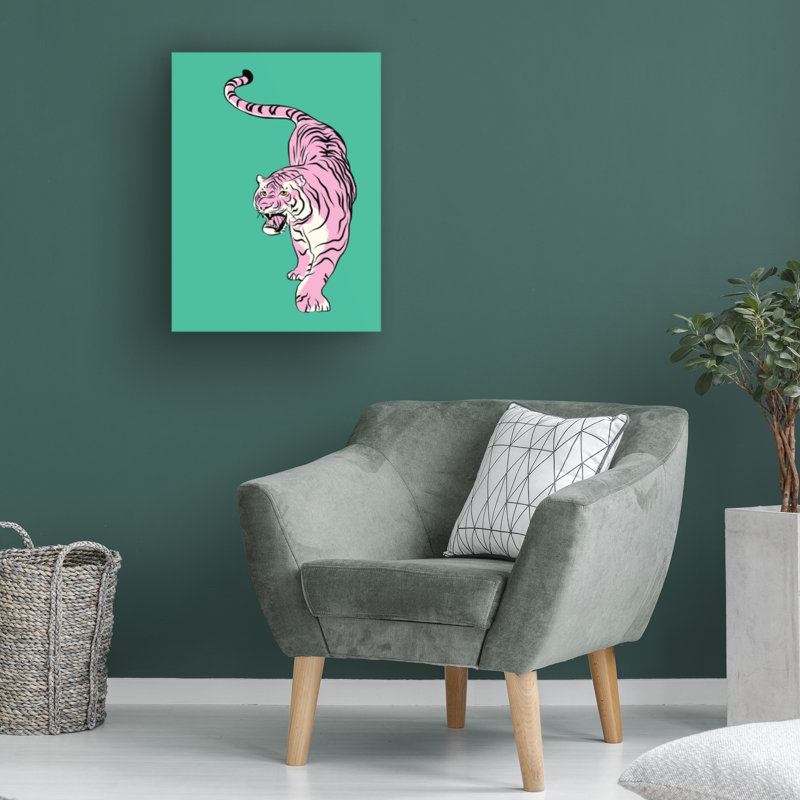 Art sur toile rose, petit doyen, bolologien, H 14 po x l 19 po