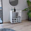 Chariot-bar avec support intégré pour 8 bouteilles, armoire à double porte vitrée et surface supérieure bordée d'aluminium