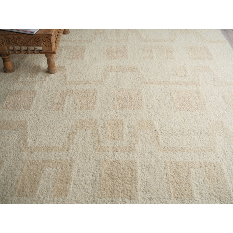 Sunstone flatweave Wool Ivory/Beige Area Rug, 12'X15'