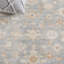 Oushak Hand Knotted Wool/Cotton Solid Colour Rug in Light Blue/Beige-93574612