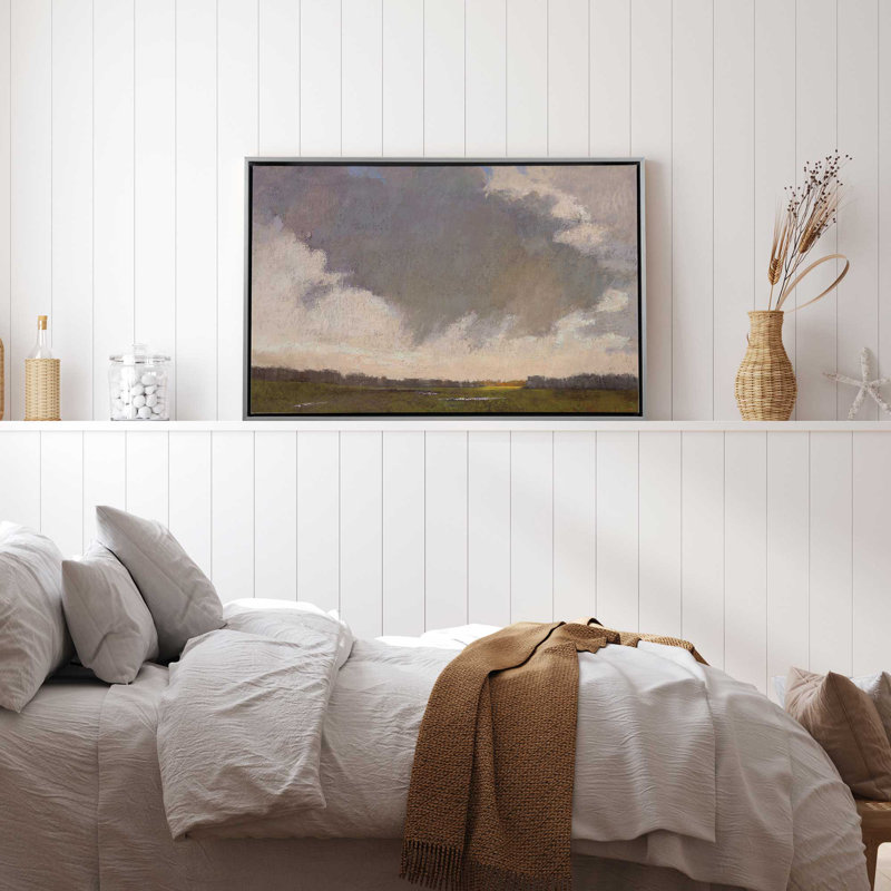 «Sky's Affection», reproduction sur toile, Cadre flottant en chrome poli, H 34 po x l 50 po x P 1,75 po