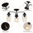 3-Light Farmhouse Glass Mason Jar Flush Mount Ceiling Light