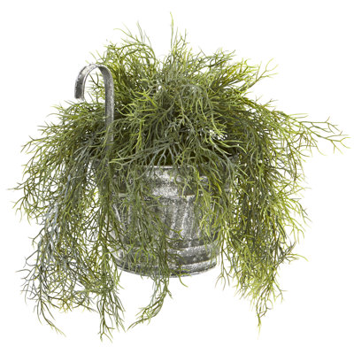 10'' Faux Moss Plant in Metal Planter