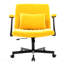 Chaise de bureau jaune avec accoudoirs croisés en lin jaune, avec roulettes - ergonomique pour le travail à domicile et les études-1310730718