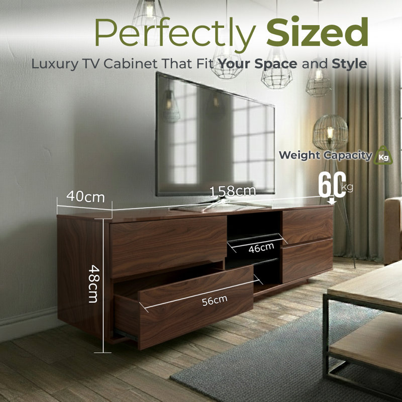 Krenar TV Stand for TVs up to 65", Walnut