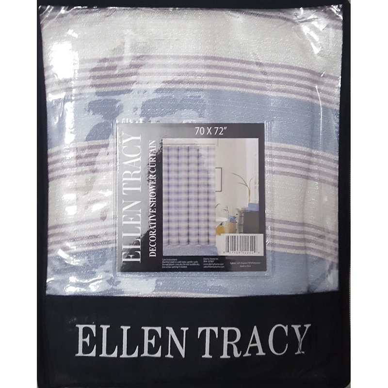 St. Johns Cotton Blend Striped Shower Curtain, Blue