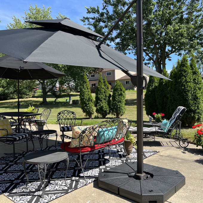 freeport 11 ft octagonal cantilever patio umbrella Treasure Garden AKZ PLUS 11' with Bronze Frame and Sand Fabric ft cantilever Island Umbrella Freeport 11 ft.