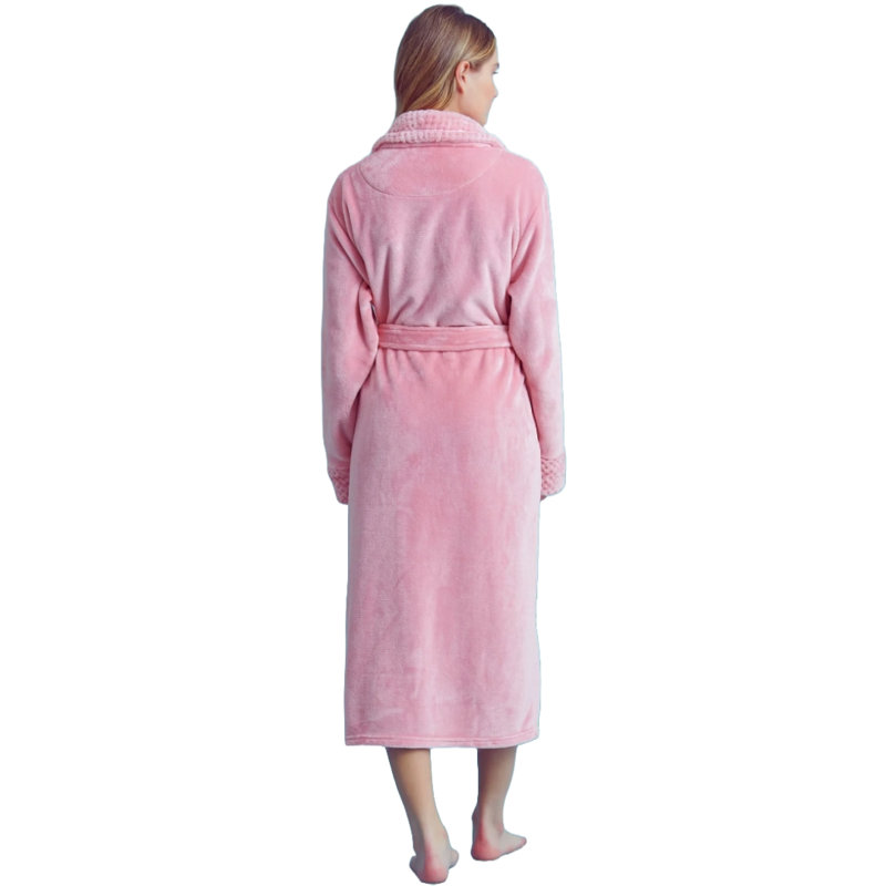 Peignoir en molleton avec poches Vasco, Taille unique, Rose