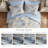 Timeless Floral 7-piece Bedding Set, Polyester Microfiber, Beige/blue Reversible Design
