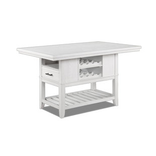 White Rectangular Solid Wood Dining table
