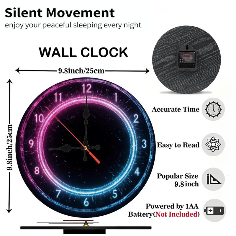 Horloge rose néon