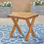 Table d'appoint d'extérieur avec plateau à lattes et pieds inclinés