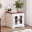 Farmhouse Sideboard Buffet with 2 Glass Doors and Built-in Power Outlet-2077193263-2077193262