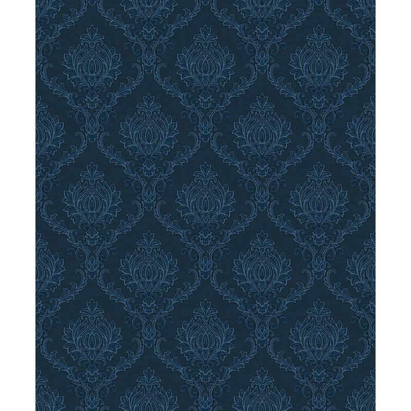 Rouleau de papier peint en relief damassé classique Classic Italian Collection, Marine