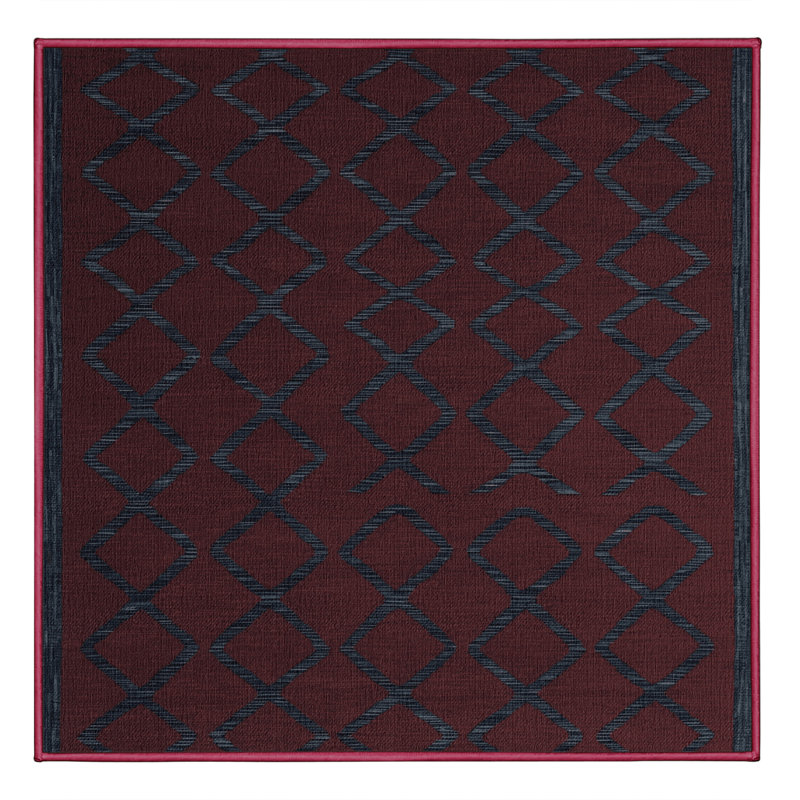 Tapis brun treillis lavable à la machine, Carré 6 pi