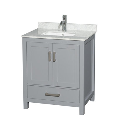 Sheffield 30" Freestanding Single Bathroom Vanity with Marble Top