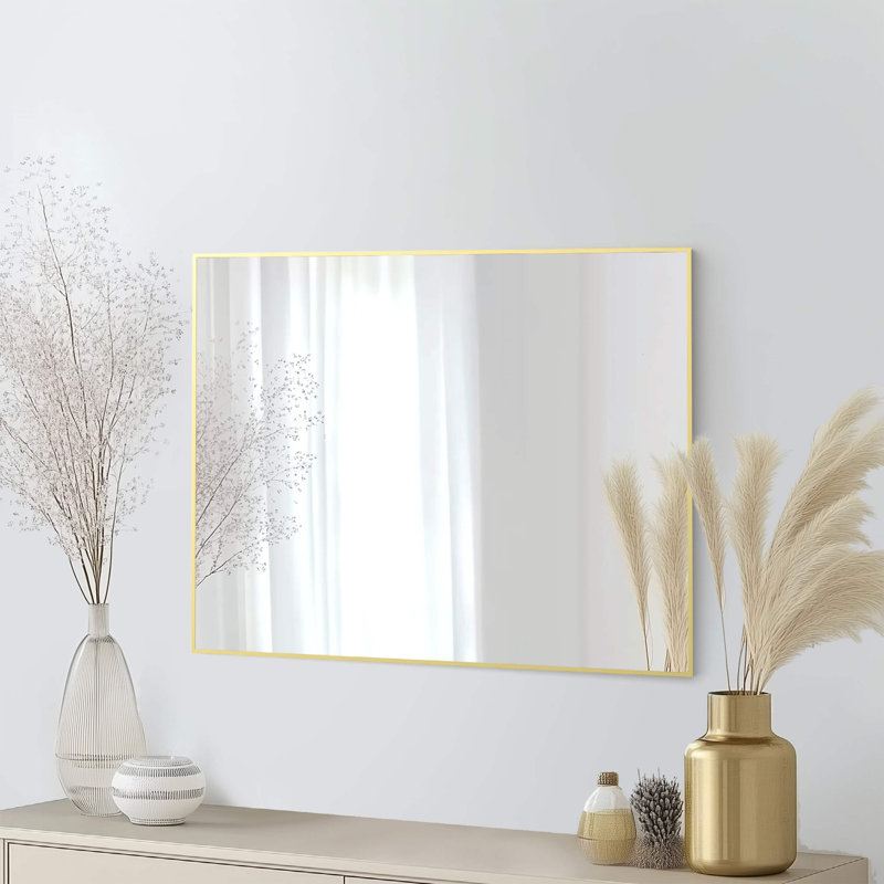 Miroir mural incassable Premium Premium, 36 po x 30 po, Or brossé