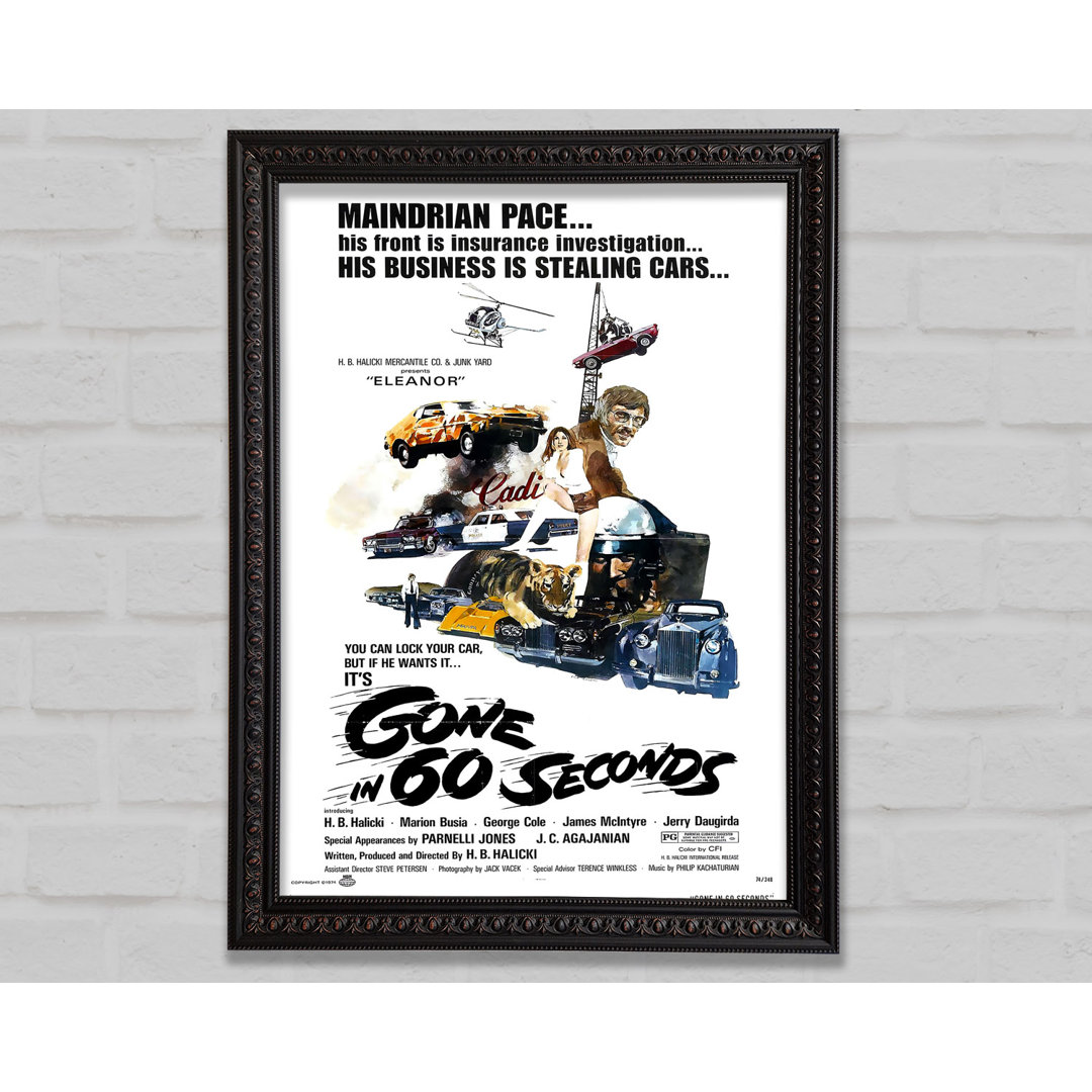 Gone In 60 Seconds Poster 1 - Einzelne Bilderrahmen Kunstdrucke