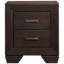 2 Table de chevet rectangulaire en cuivre foncé, forme classique pour meubles de chambre à coucher et décor de conception de construction, cadre grain de bois riche