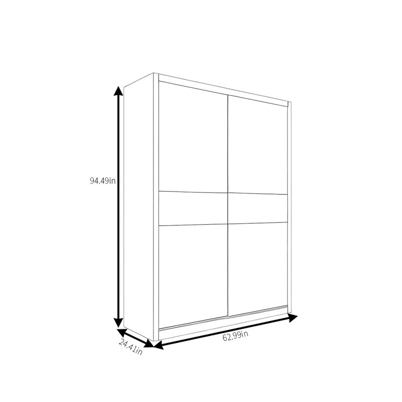 Design de mode simple, sens de garde-robe, H 94,49 po x l 62,99 po x P 24,41 po