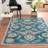 Poulin Floral Flatweave Blue/Yellow/Pink Power Loomed Indoor/Outdoor Area Rug-1716923536