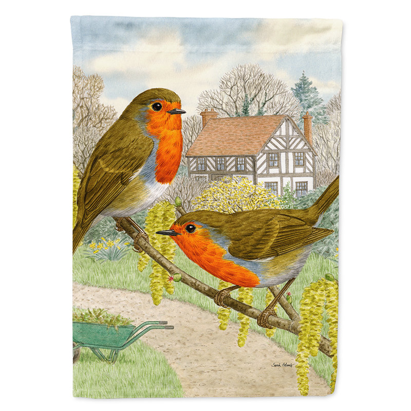 European Robin Double Sided 40'' H x 28'' W Polyester Animal House Flag