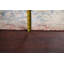 Tapis corail / crème en laine noué à la main de conception unique 9 pi 11 po x 12 pi 9 po années 1960 Wilsen