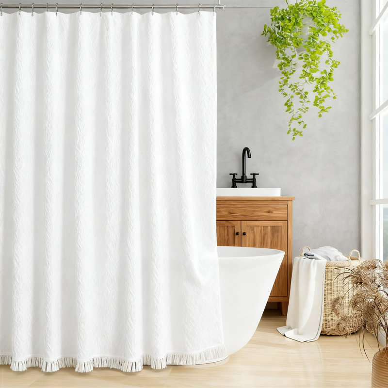 Rideau de douche Farmhouse, Blanc