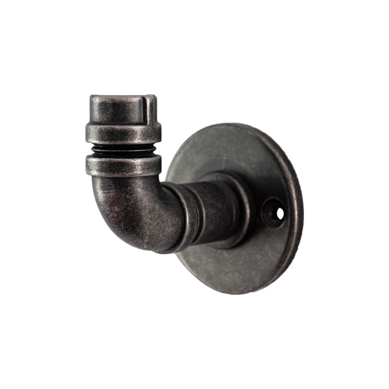 Pipeline Wall Mounted Wall Hook, Black Nickel Vibed