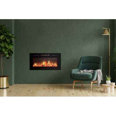 Orlando Adam Black Electric Fireplace Insert