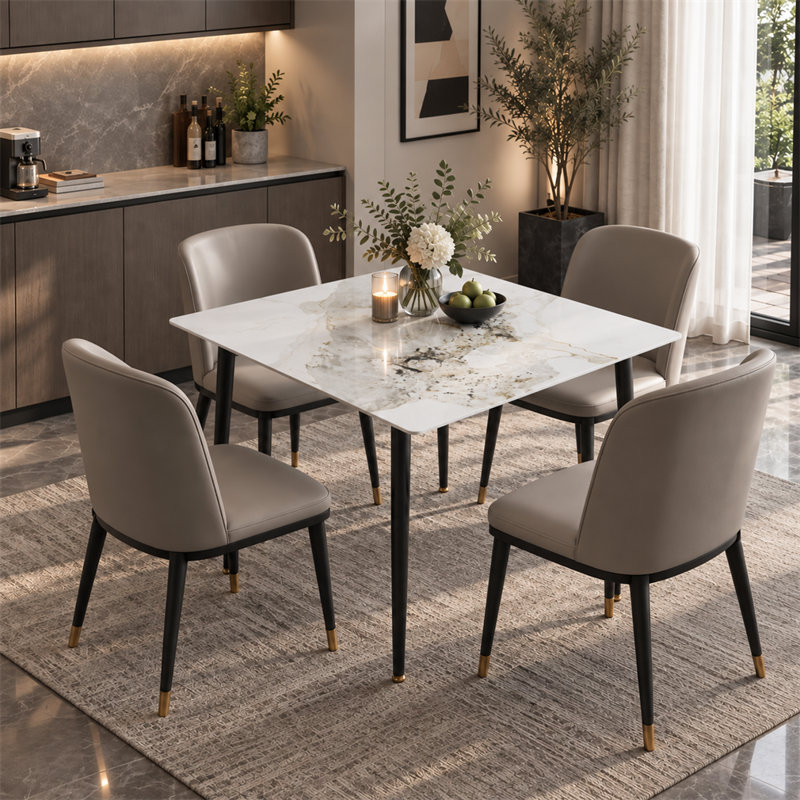 Table de salle à manger Annagh, H 29,9 po x L 31,5 po x l 31,5 po, Jade brillant