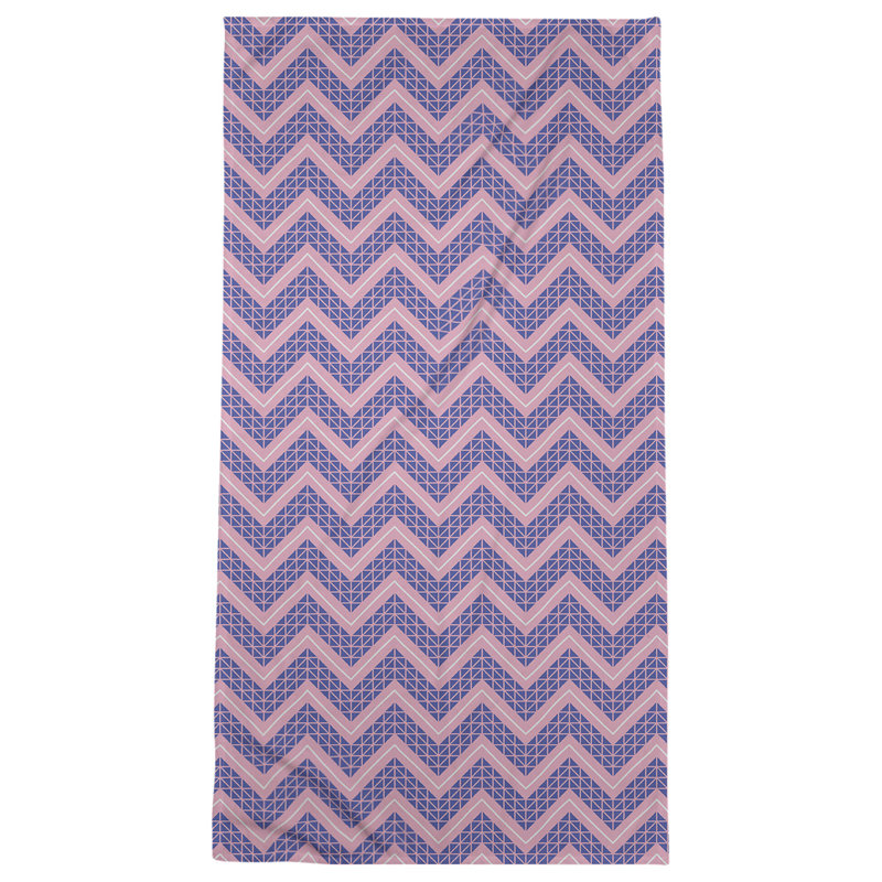 Stephenie Classic Hand Drawn Chevrons Beach Towel, Pink/Violet
