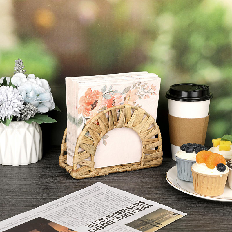 Porte-serviettes de table en jacinthe d'eau pour porte-serviettes de table en osier