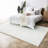 Damal Cozy Faux Rabbit Fur Area Rug Machine Washable Rug in White-66013048