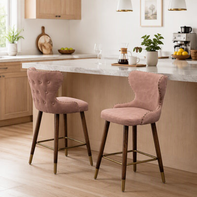 Ensemble de 2 tabourets de comptoir Nevis Mid-Century