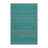 Washable Aqua Light Gray Striped Area Rug-1629555503