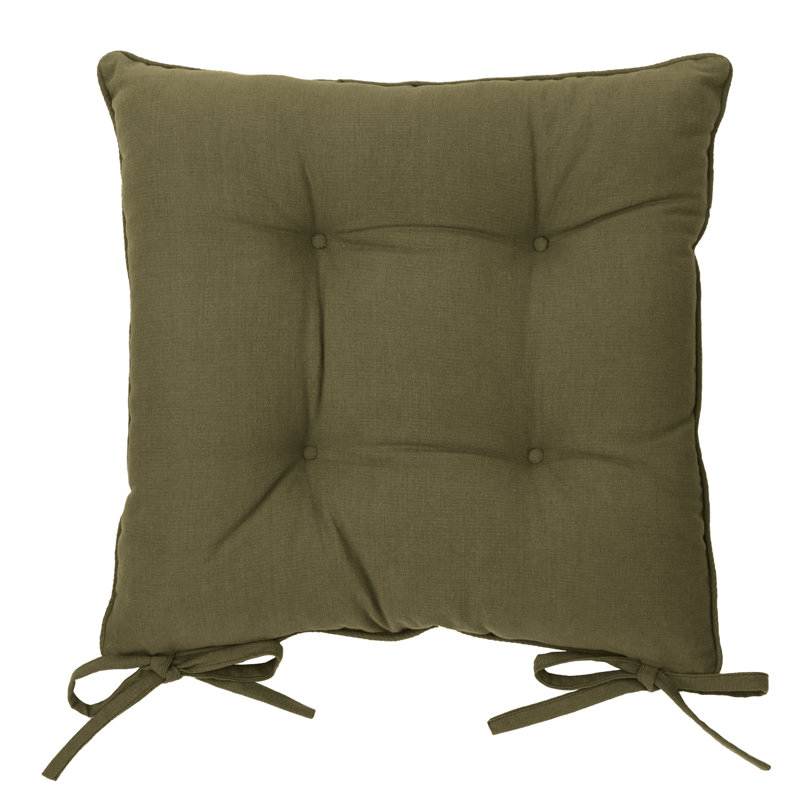 Slub Cotton 2 Pack Seat Pads, Green