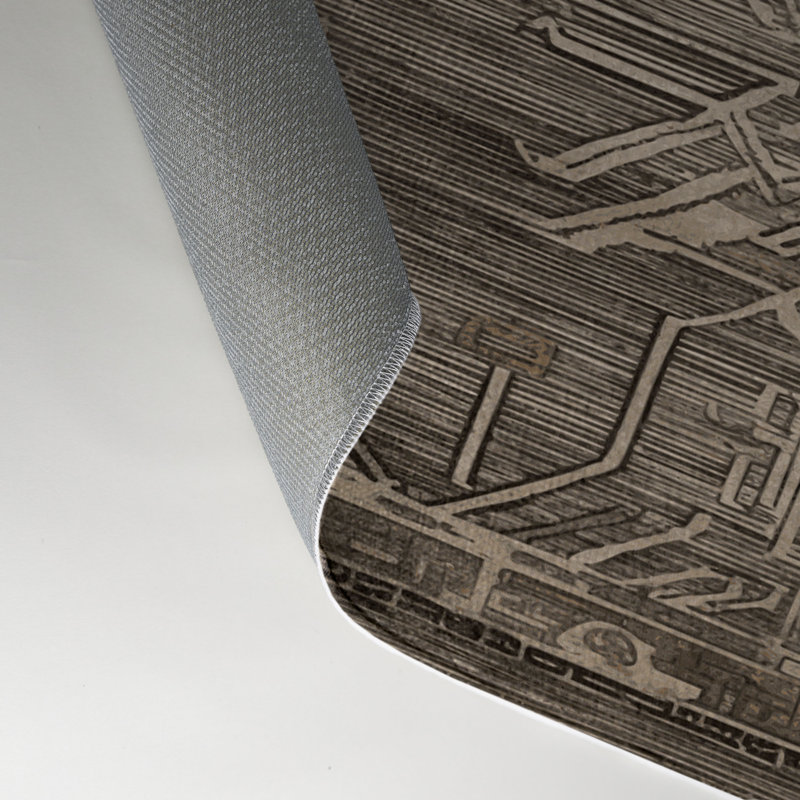 ArtDeco Gray Indoor and Outdoor Area Rug, Rectangle 5' x 7'