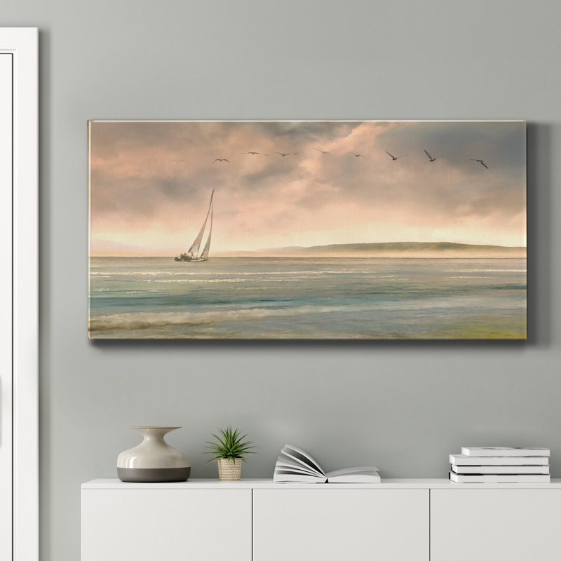 «Réglage de la voile», reproduction d'art sur toile tendue, H 24 po x l 12 po x P 1 po