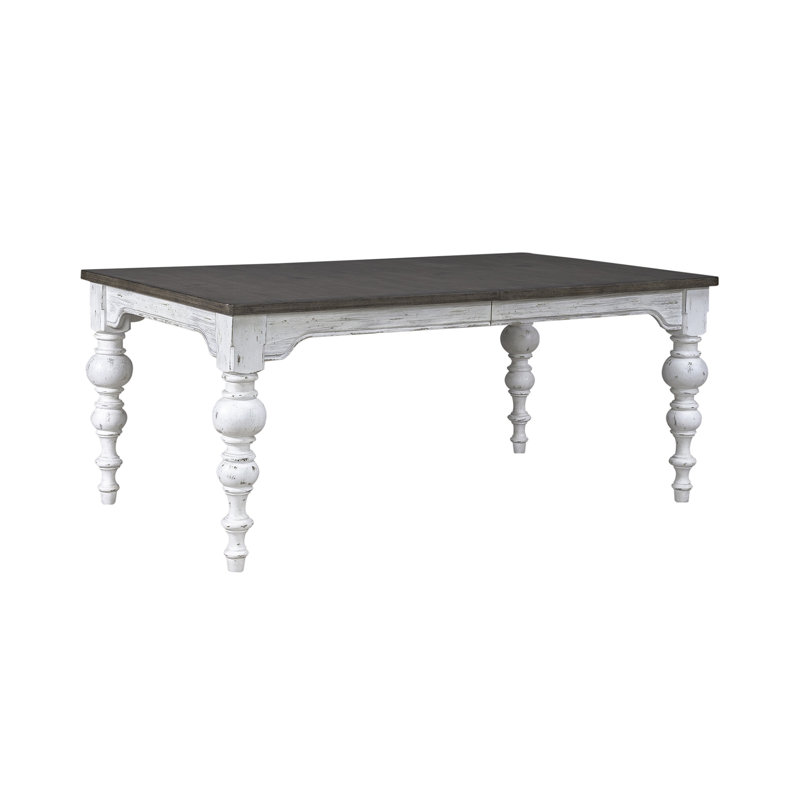 Catrena Rectangular Leg Table w/ Removable 18 Inch Leaf