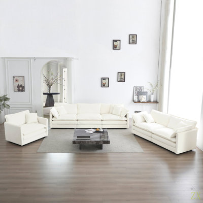 Canapé moderne, canapé modulaire à assise très profonde 3 pièces pour salon, canapé surdimensionné, canapé 3 places, causeuse et canapé simple chenille